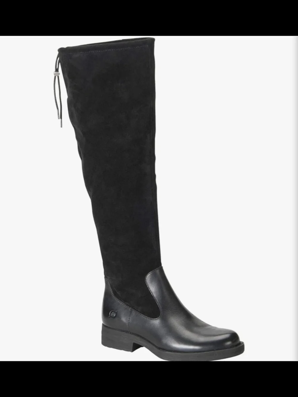 Born Black Suede & Leather Over-the-Knee Boot
